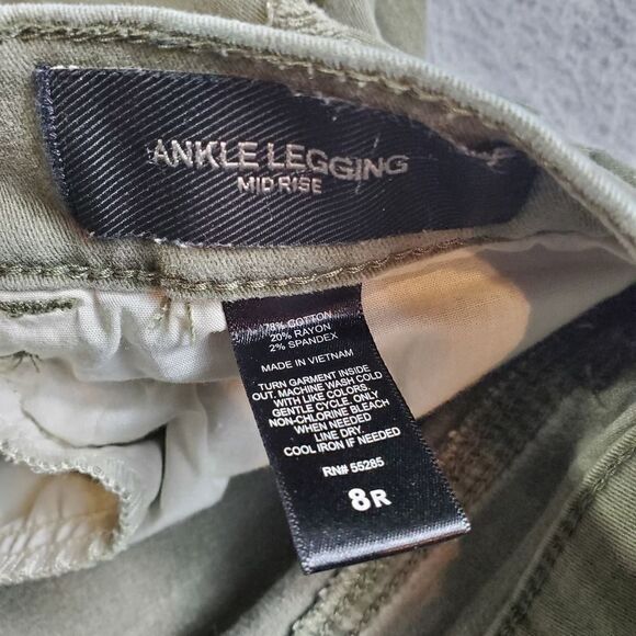 Express Pants Womens 8R Green Distressed Ankle Mid Rise Leggings - Picture 7 of 9